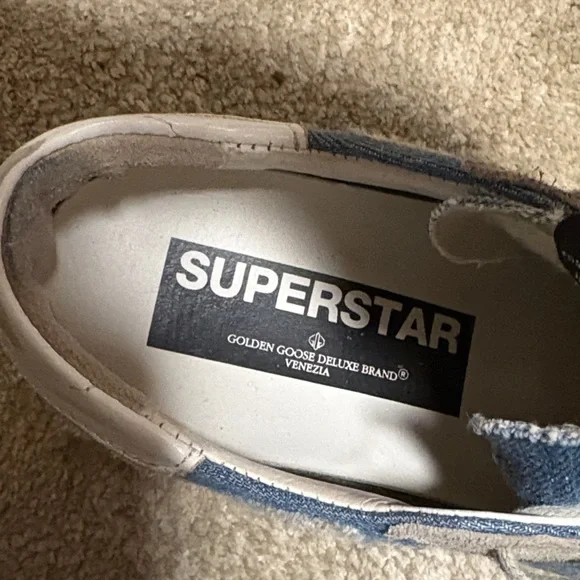 Golden Goose Denim Blue and Light Gray Sneakers